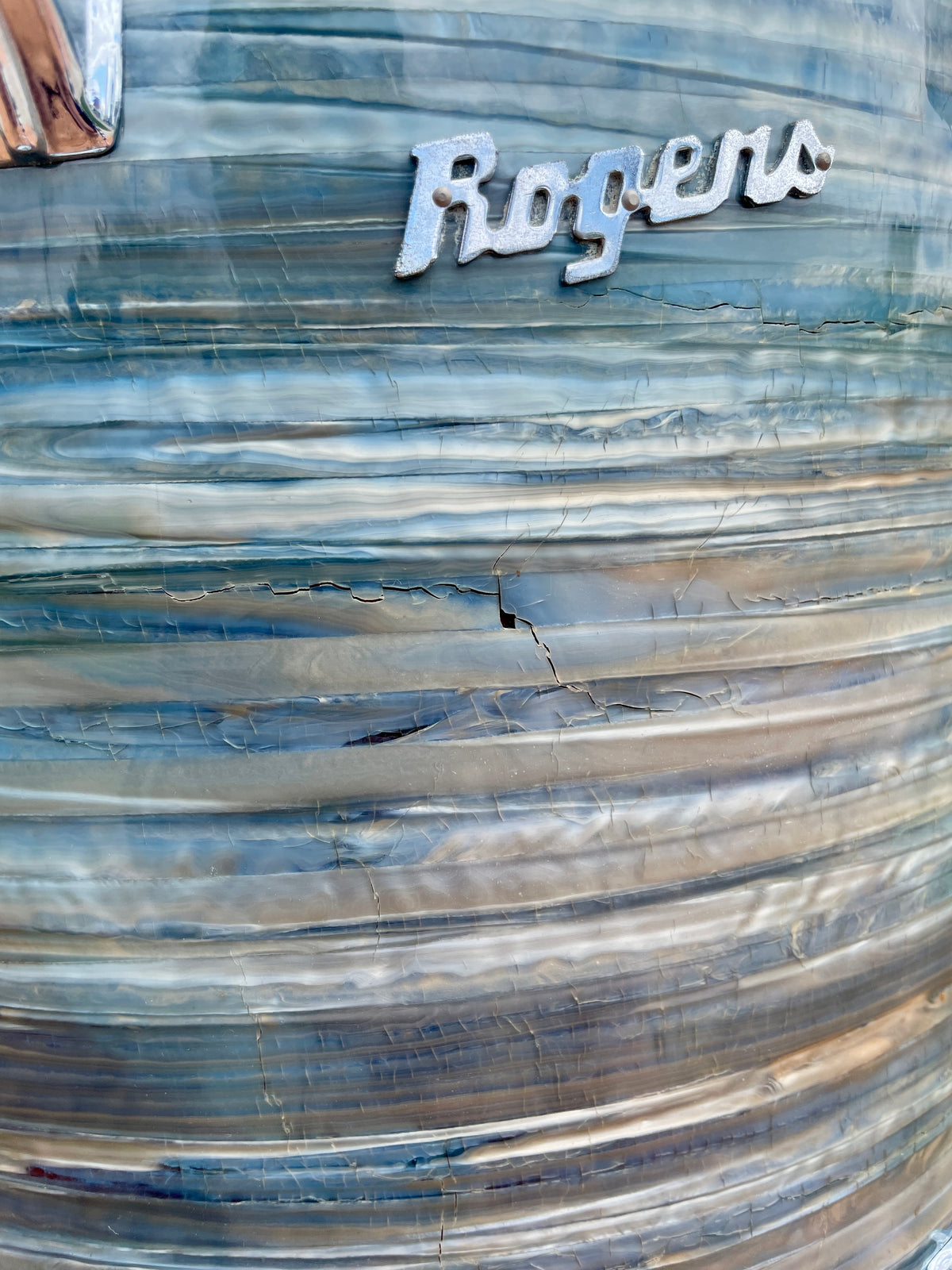 1960s Rogers Dayton Era Drum Set Blue Strata 22/13/16