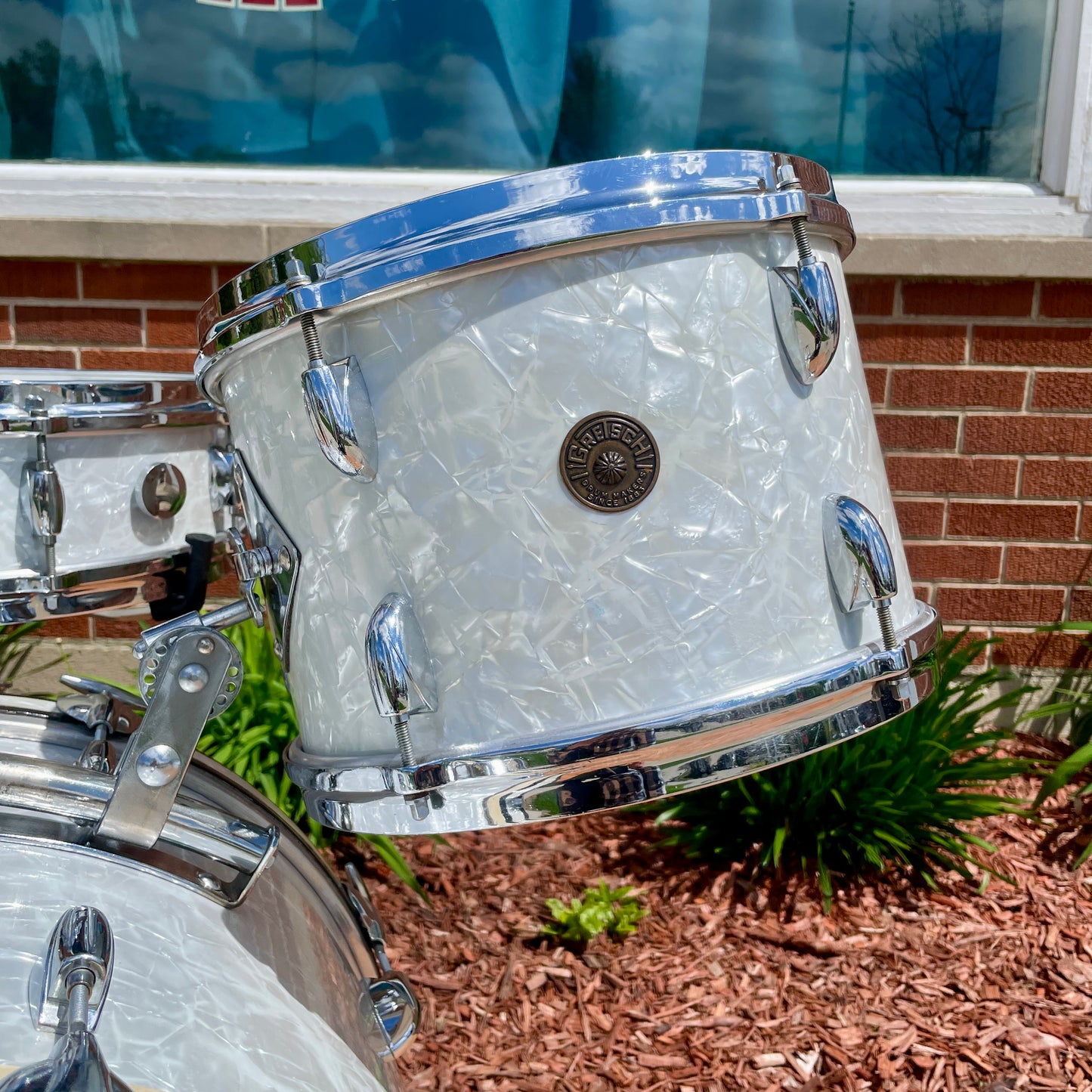 1960s Gretsch Progressive Jazz Drum Set White Marine Pearl 20/12/14 w/ 4x14 Snare