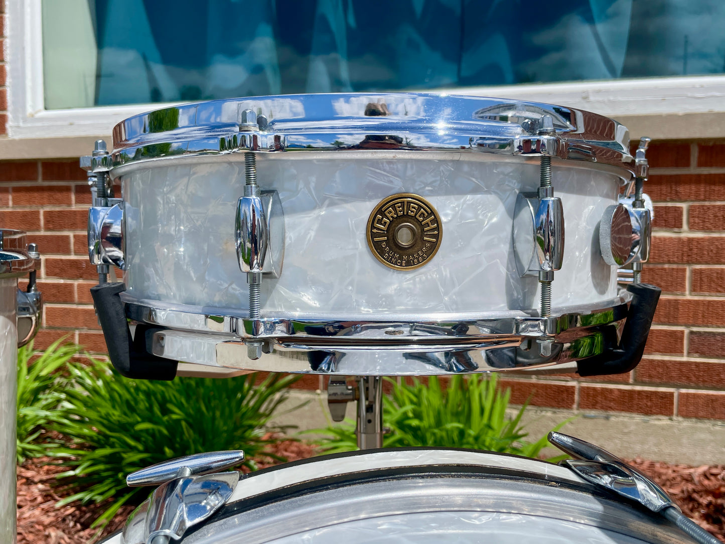 1960s Gretsch Progressive Jazz Drum Set White Marine Pearl 20/12/14 w/ 4x14 Snare
