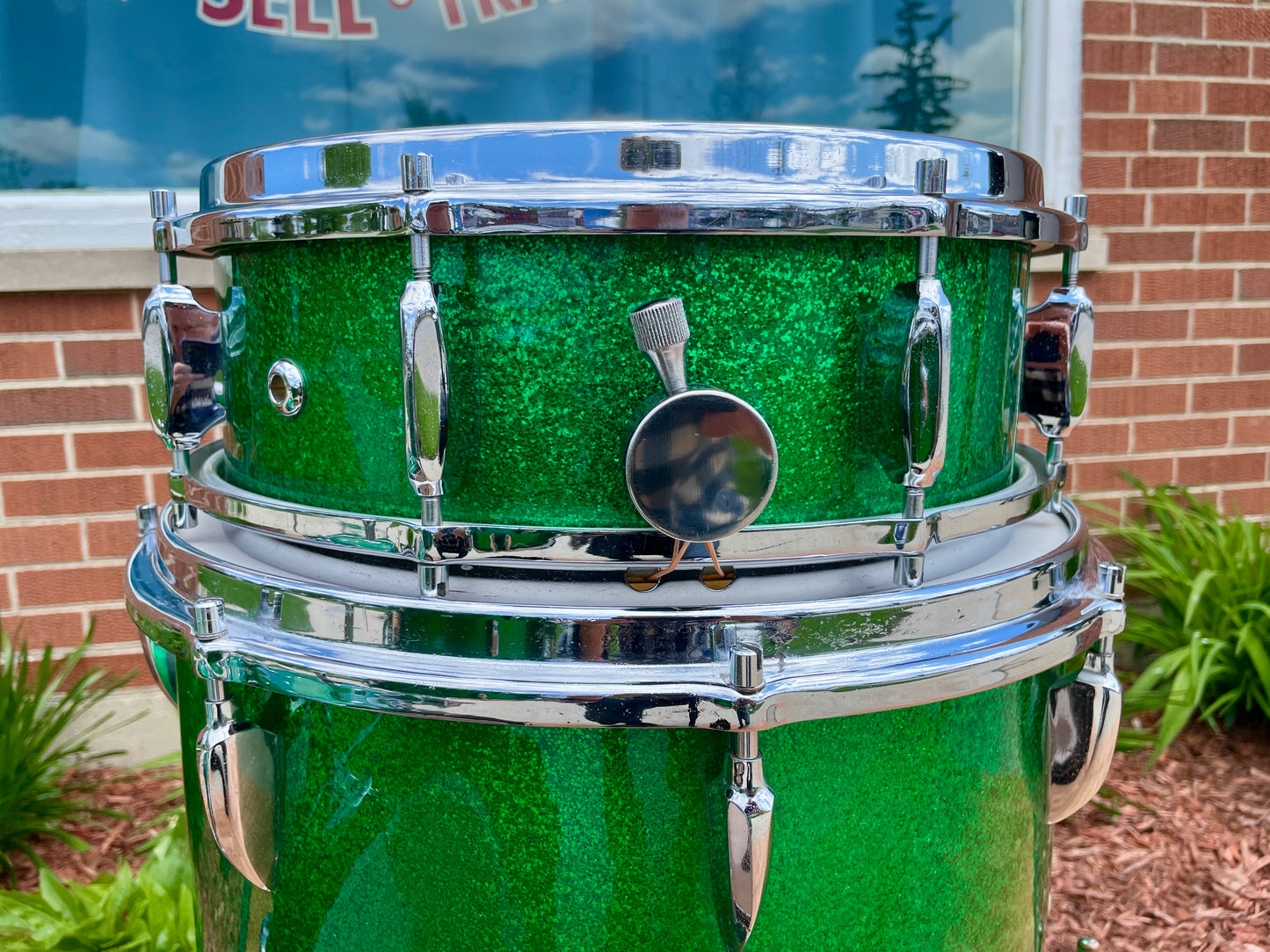 1960s Sonor Teardrop Drum Set Green Sparkle Rewrap 20/12/13/16 w/ 5x14 Snare