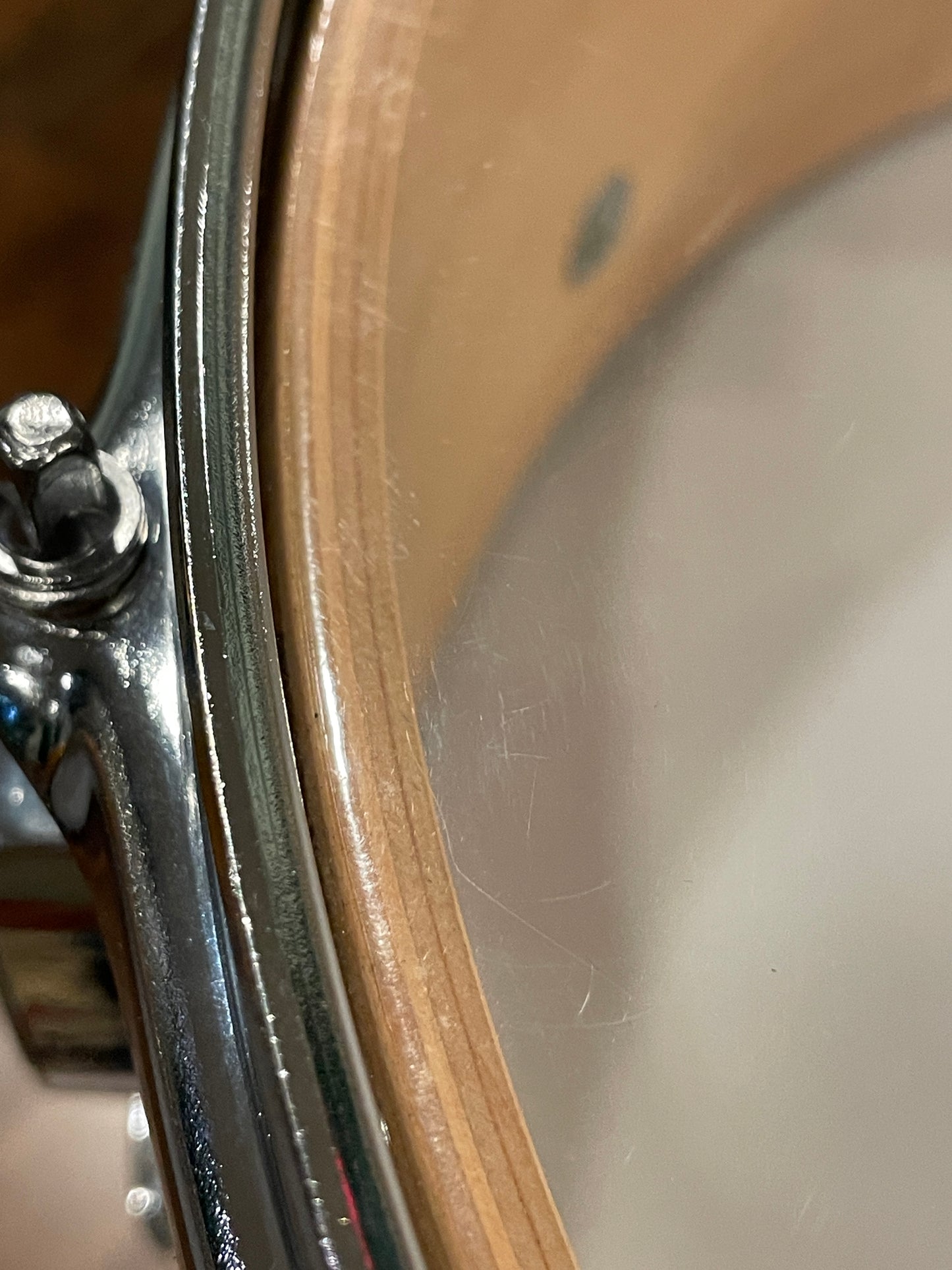1990s Fibes 5x14 Maple Jasper Shell Snare Drum