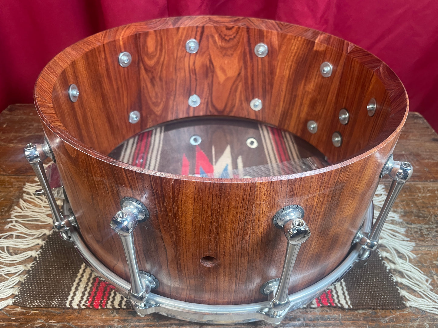 Custom 6.5x14 Stave Shell Snare Drum Diecast Rosewood