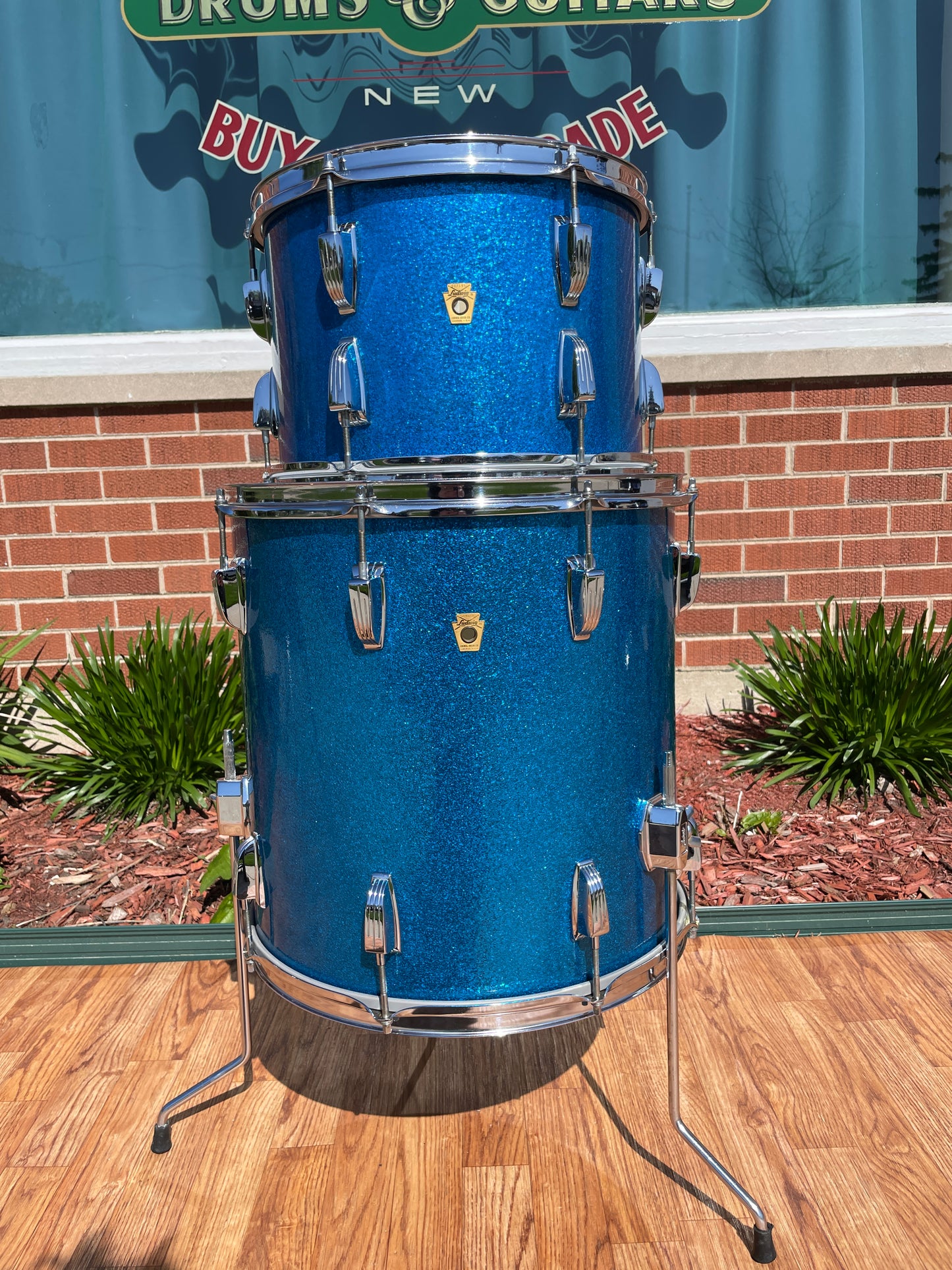 1967 Ludwig Super Classic Drum Set Blue Sparkle 22/13/16