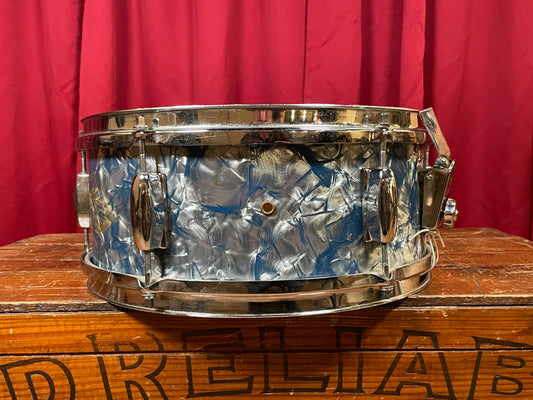 Vintage Made In Japan 5.5x14 Snare Drum Light Blue Pearl MIJ