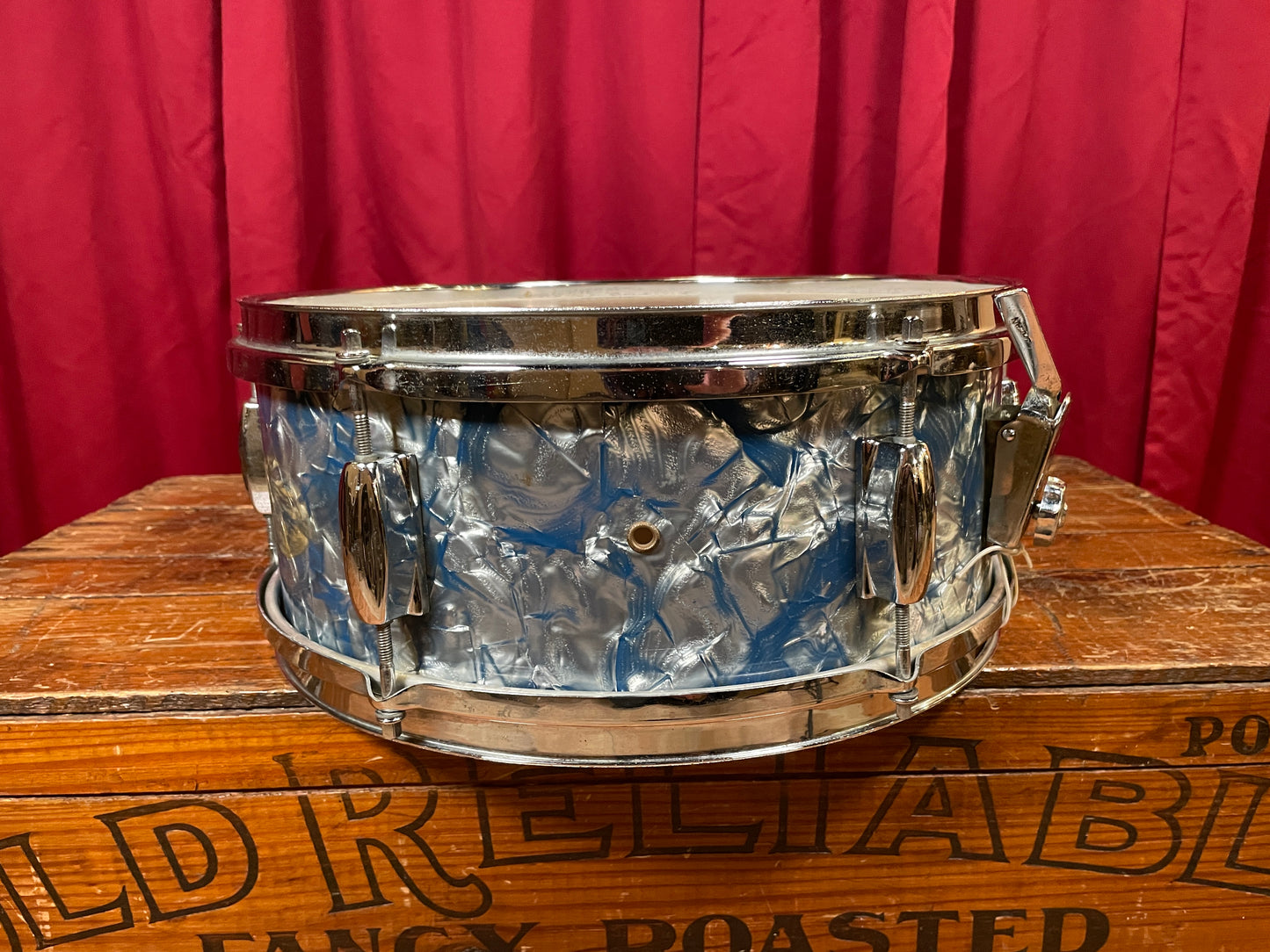 Vintage Made In Japan 5.5x14 Snare Drum Light Blue Pearl MIJ
