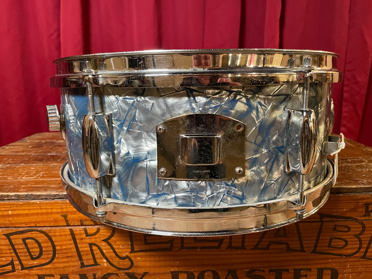 Vintage Made In Japan 5.5x14 Snare Drum Light Blue Pearl MIJ