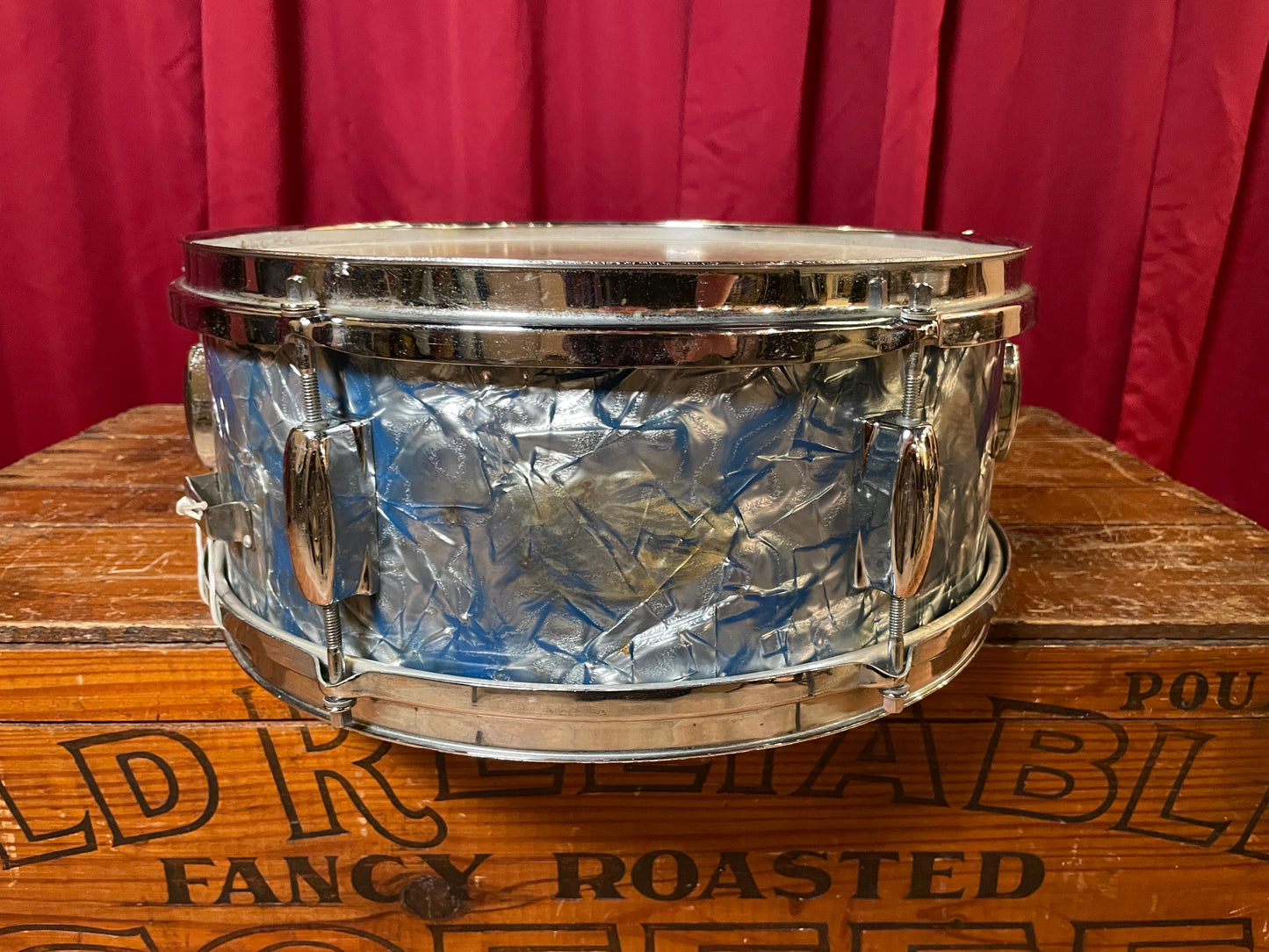 Vintage Made In Japan 5.5x14 Snare Drum Light Blue Pearl MIJ