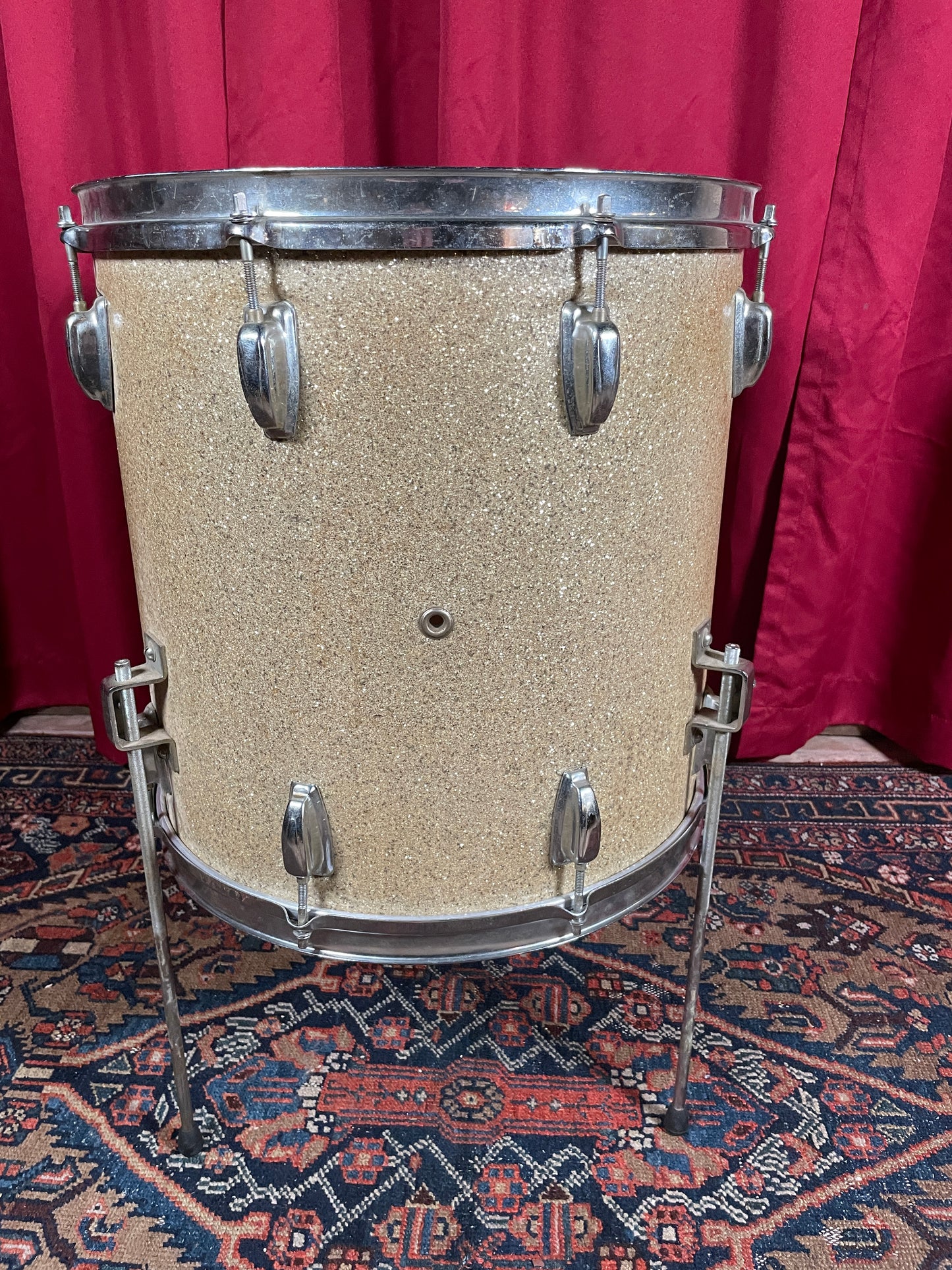 Vintage 16x16 Floor Tom Drum Silver Sparkle MIJ / Japan