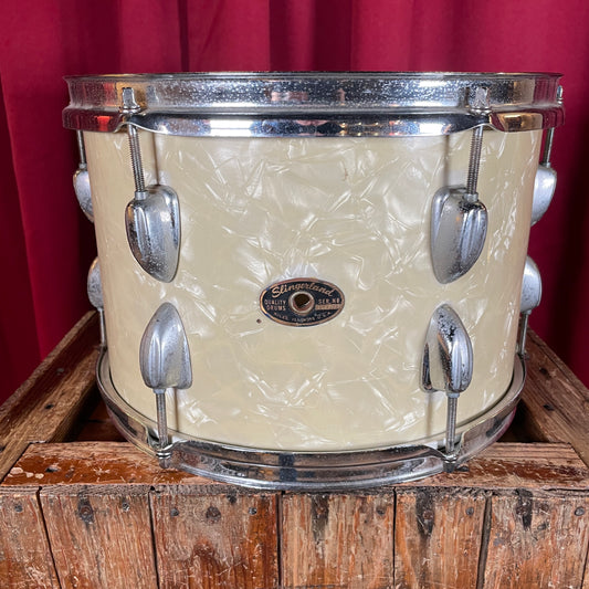 1960s Slingerland 8x12 Tom Drum Single White Marine Pearl