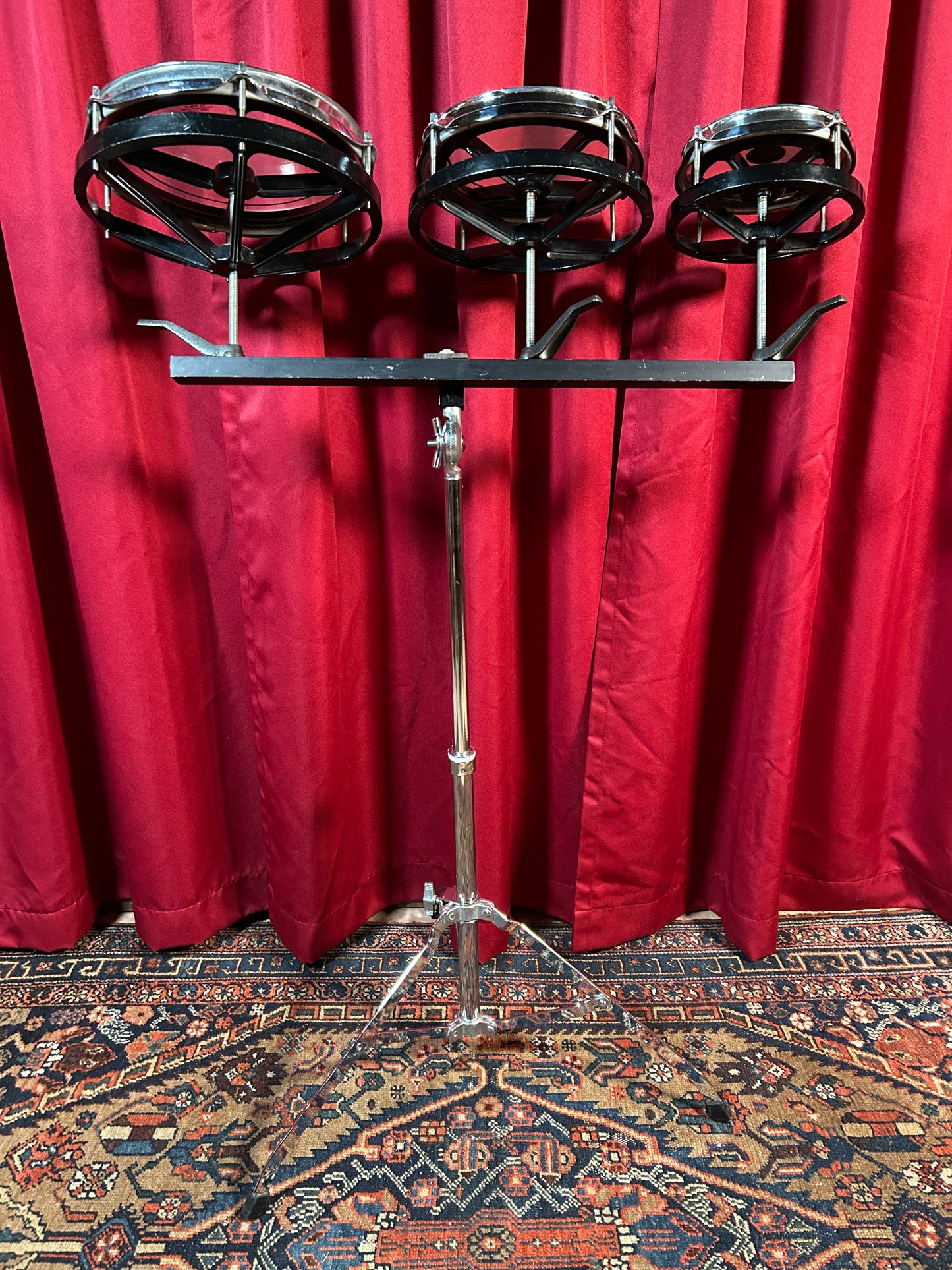 Remo RotoTom 3pc Set 6/8/10 Black w/ Stand Roto Tom Drum