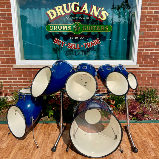 1970s North Drums Nexus Drum Set Blue 6/8/10/12/14/22 *Video Demo*