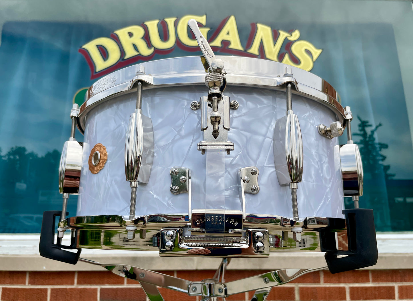Slingerland Gene Krupa Limited Edition Radio King 6.5x14 Solid Maple Snare Drum White Marine Pearl