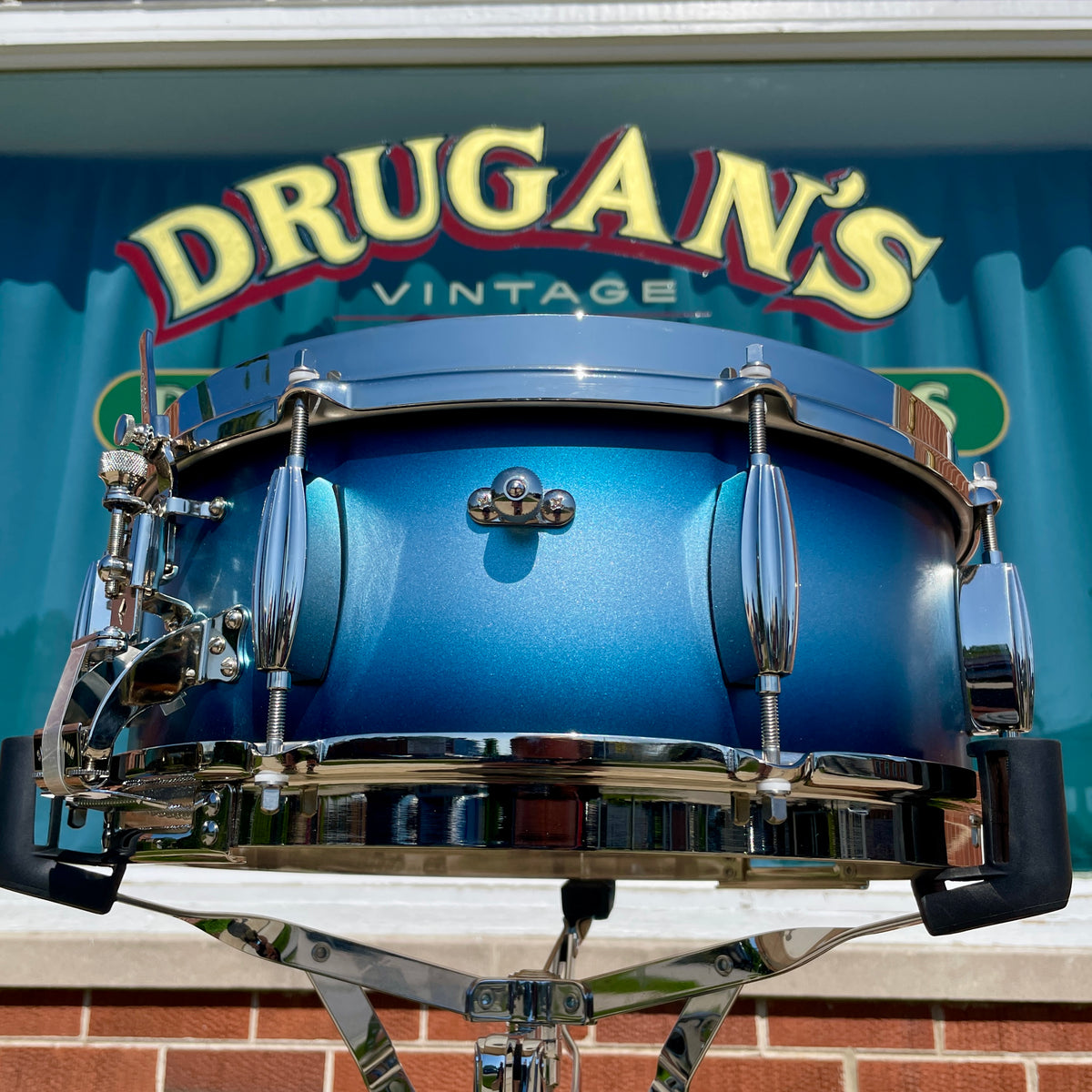 Slingerland Radio King 5.5x14 Solid Maple Snare Drum Blue & Silver Lacquer