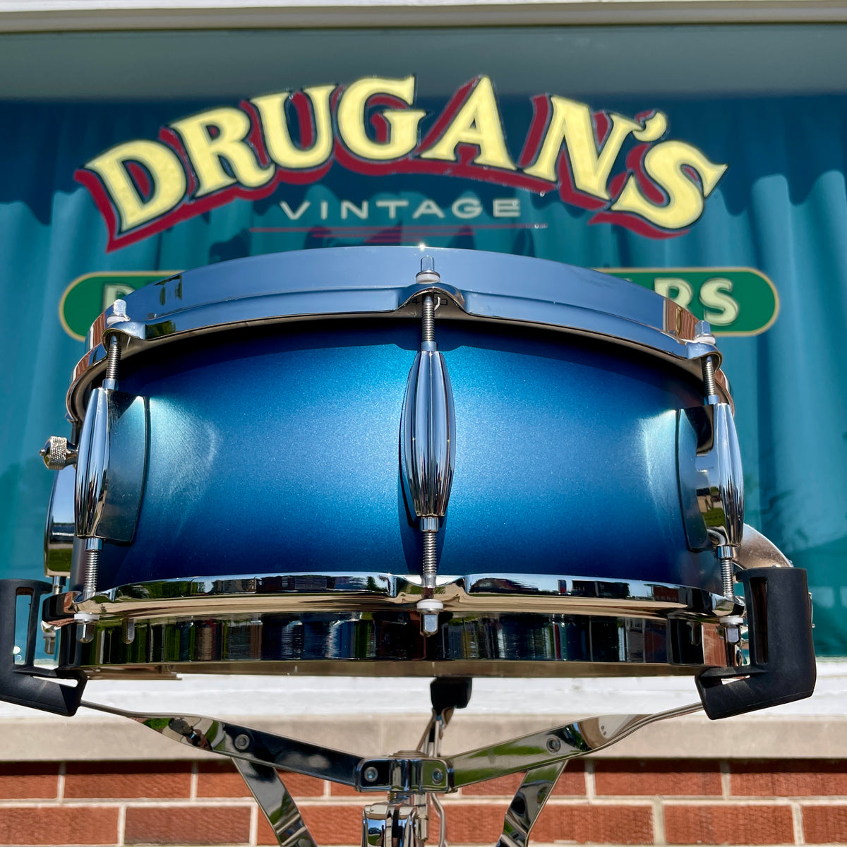 Slingerland Radio King 5.5x14 Solid Maple Snare Drum Blue & Silver Lacquer