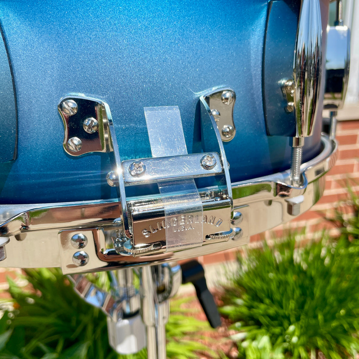 Slingerland Radio King 5.5x14 Solid Maple Snare Drum Blue & Silver Lacquer