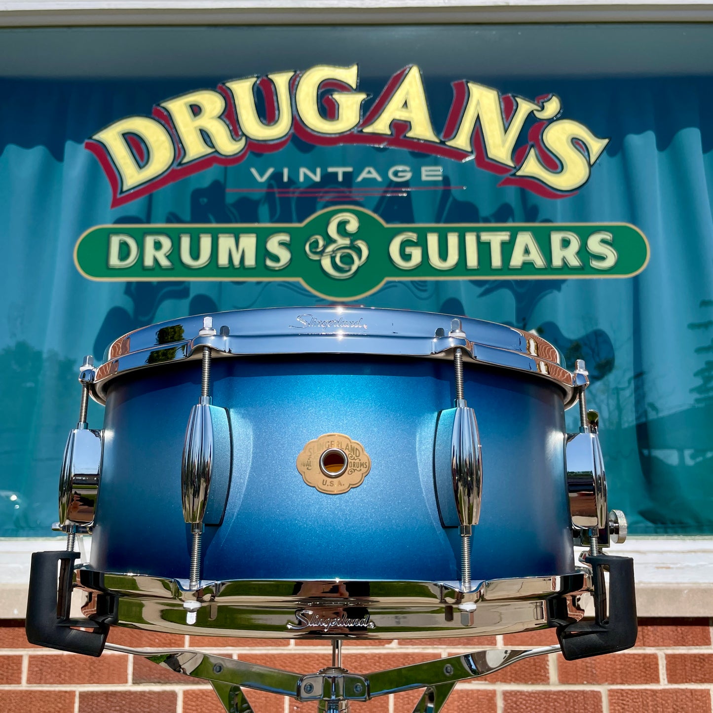 Slingerland Radio King 3-Ply Mahogany/Poplar Drum Set Silver & Blue Lacquer 24/13/16 w/ 6.5x14 Snare