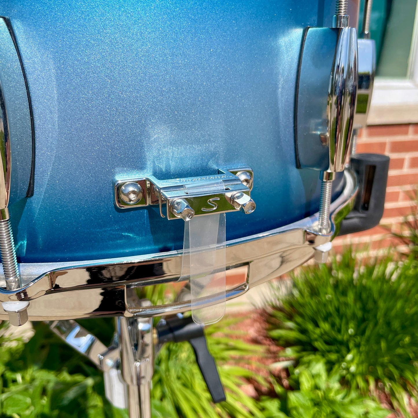 Slingerland Radio King Artist 6.5x14 3-Ply Mahogany/Poplar Snare Drum Silver & Blue Lacquer