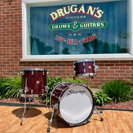 Slingerland Radio King 3-Ply Mahogany/Poplar Drum Set Maroon Glass Glitter 18/12/14