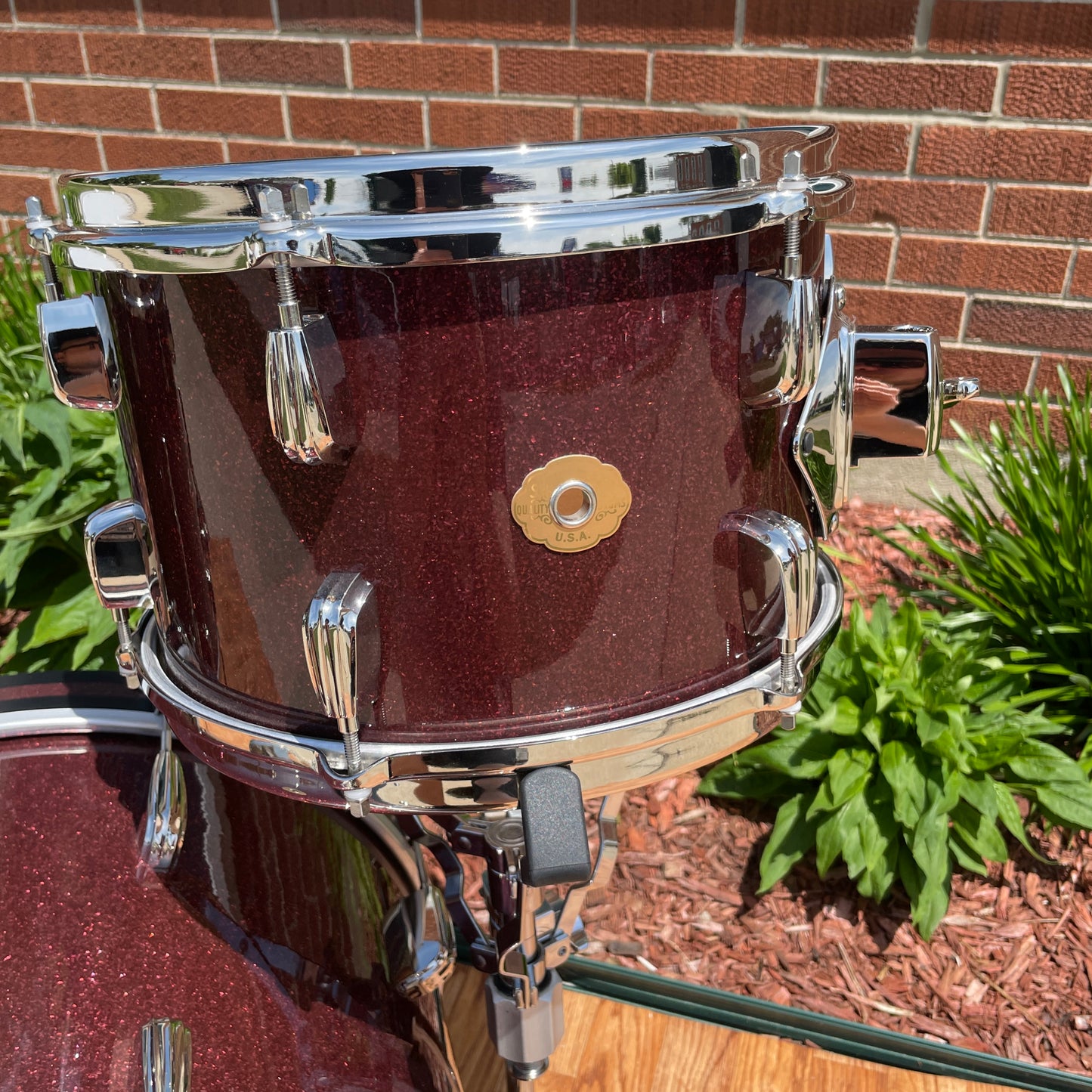 Slingerland Radio King 3-Ply Mahogany/Poplar Drum Set Maroon Glass Glitter 18/12/14