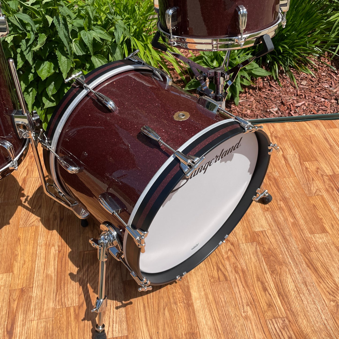 Slingerland Radio King 3-Ply Mahogany/Poplar Drum Set Maroon Glass Glitter 18/12/14 w/ 5.5x14 Snare