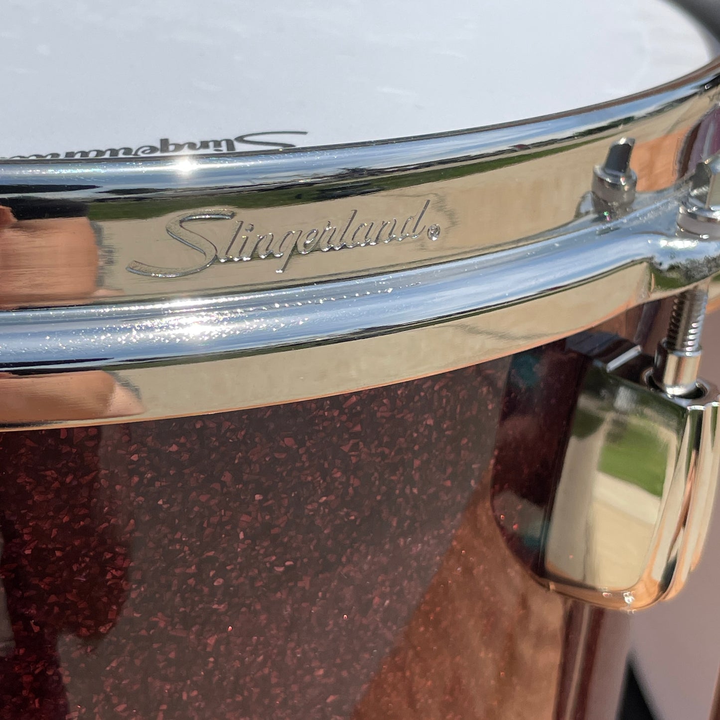 Slingerland Radio King 3-Ply Mahogany/Poplar Drum Set Maroon Glass Glitter 18/12/14