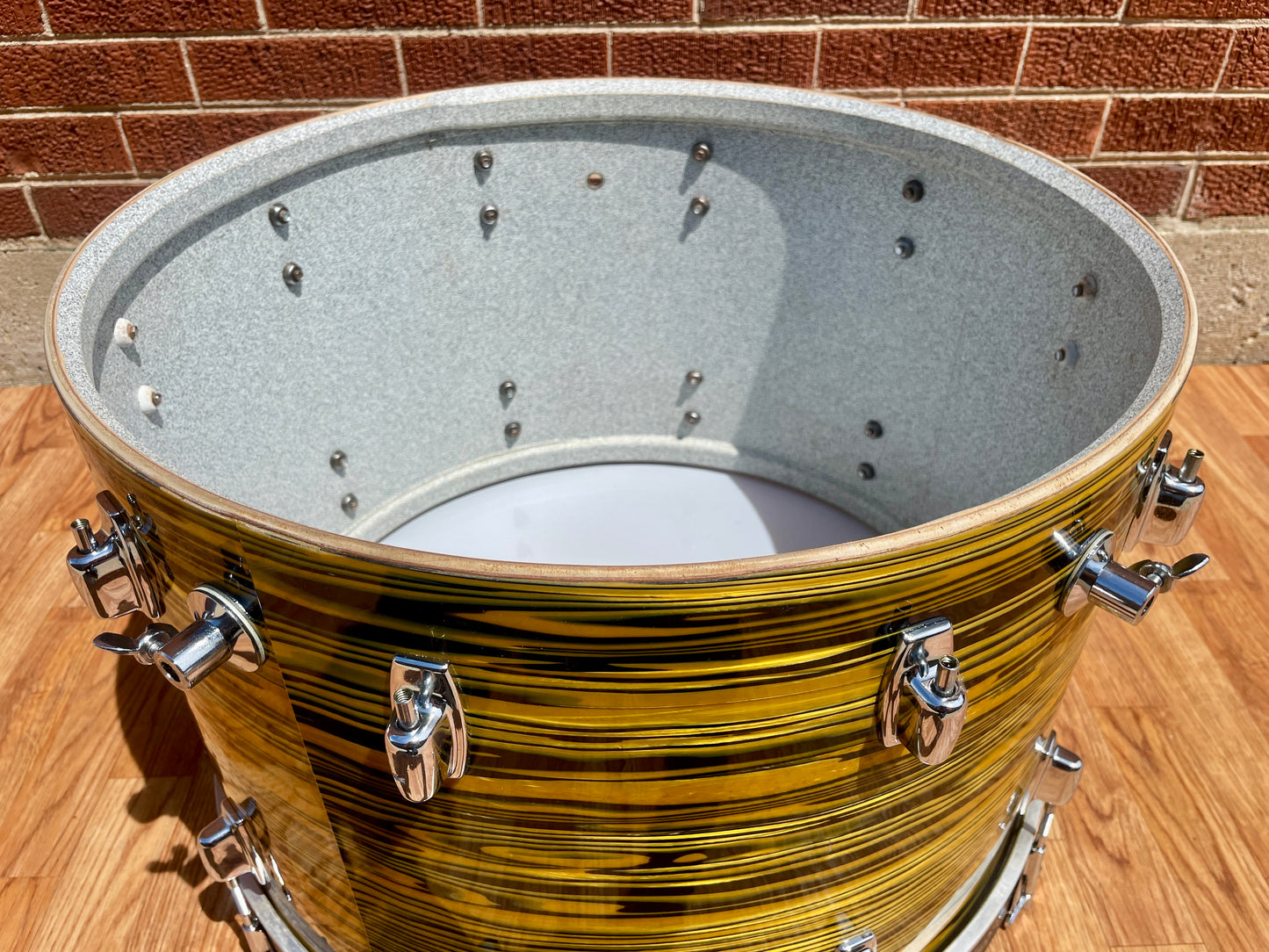 1970s Ludwig Standard 14x22 Bass Drum Lemon Strata * Rare Virgin! *
