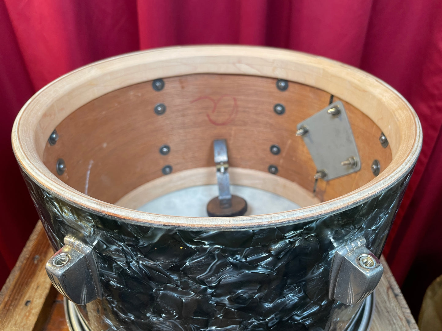 1959 Ludwig New Yorker Drum Set Black Diamond Pearl Trans Badge 22/12