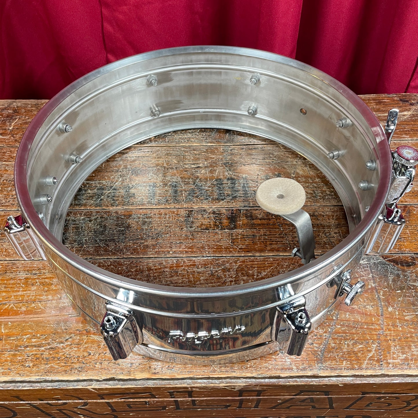1960s Rogers 5x14 Powertone Snare Drum Chrome Over Brass Dayton COB