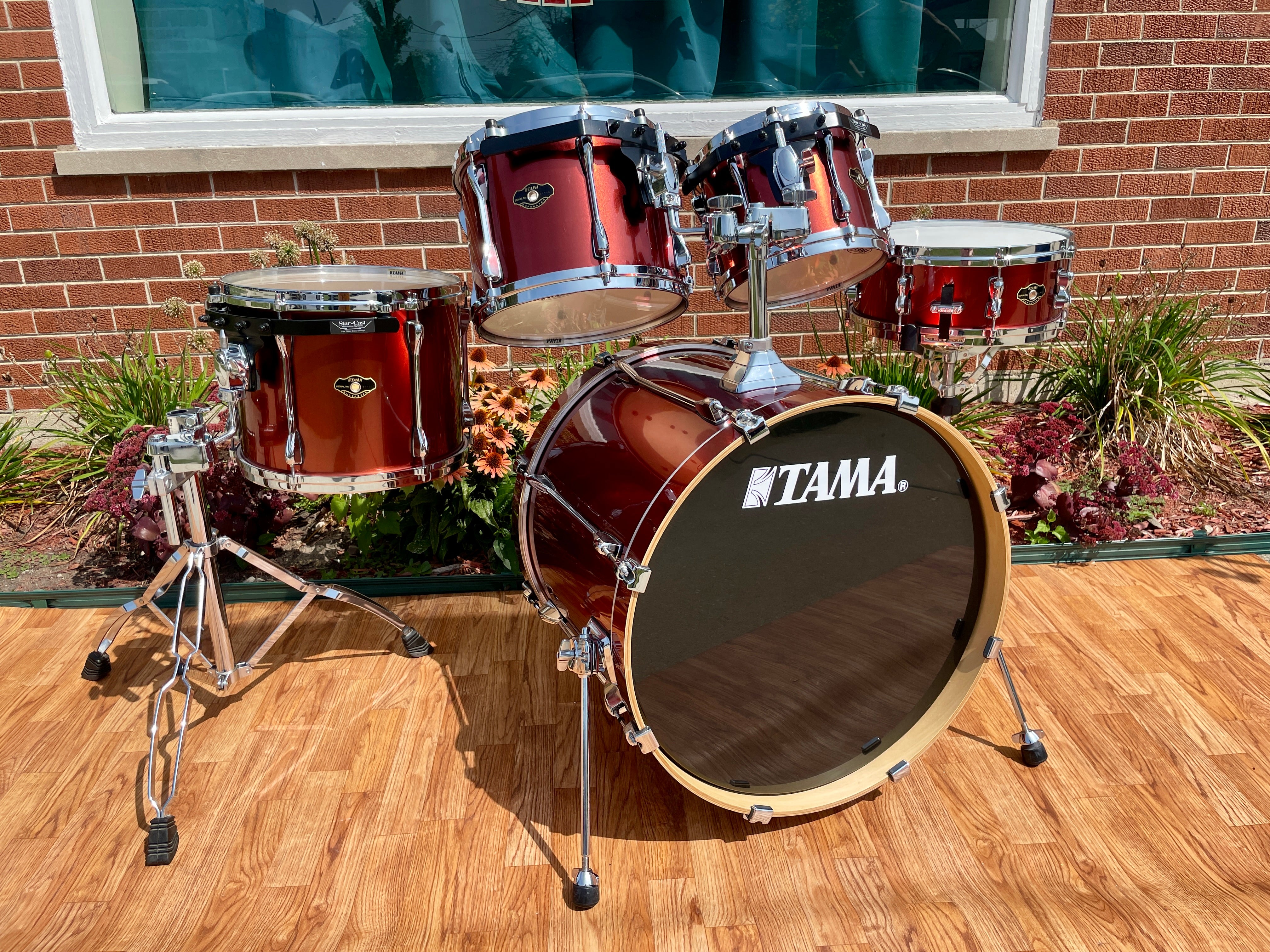 2007 Tama Superstar SK52F Drum Set Copper Mist Metallic 22