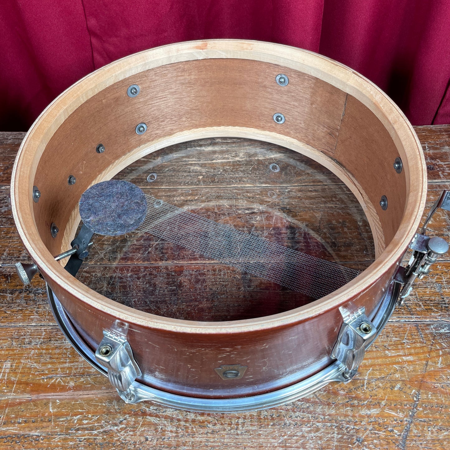 1957 WFL Ludwig 5.5x14 Model 491 Supreme Concert / Pioneer Snare Drum Mahogany