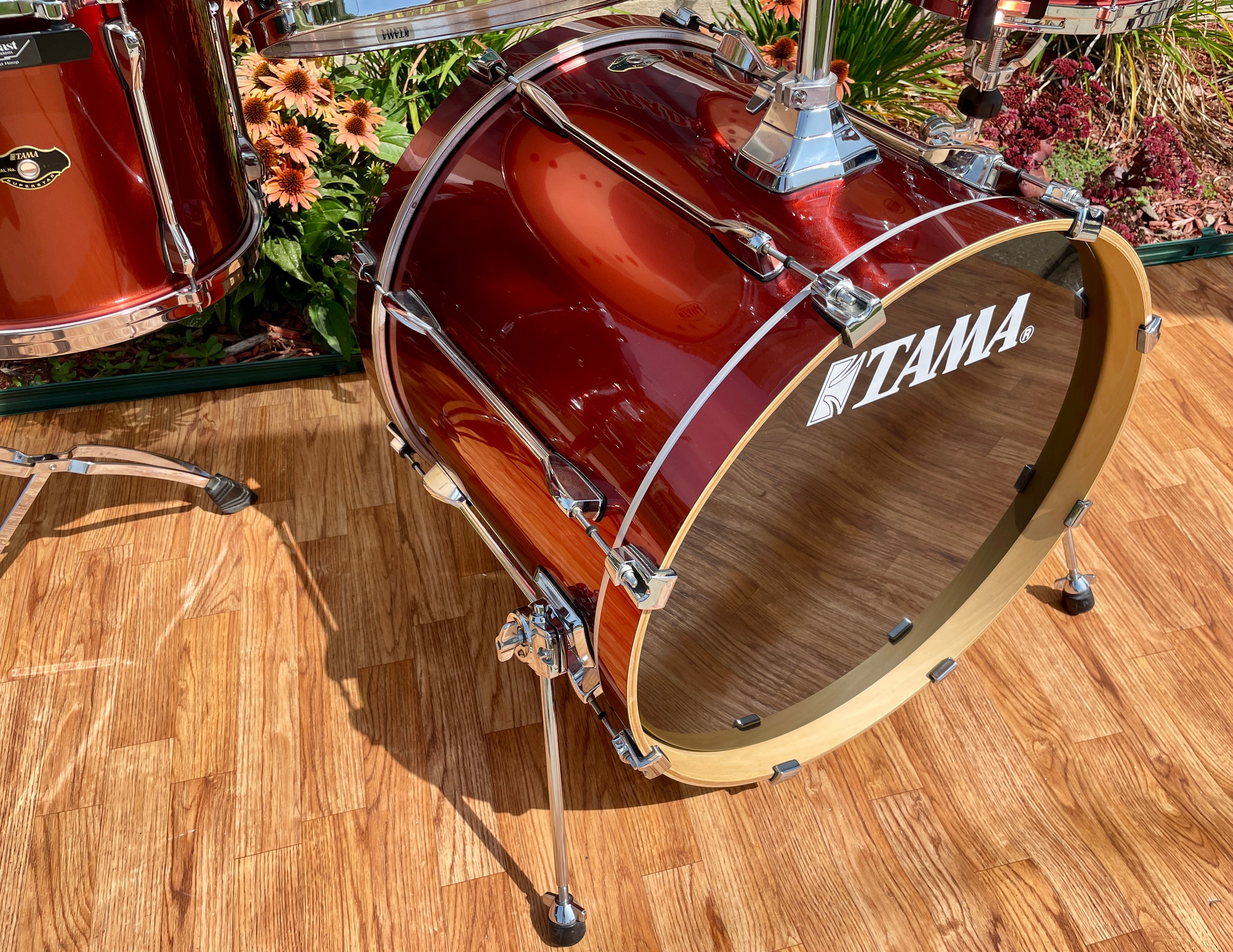 2007 Tama Superstar SK52F Drum Set Copper Mist Metallic 22