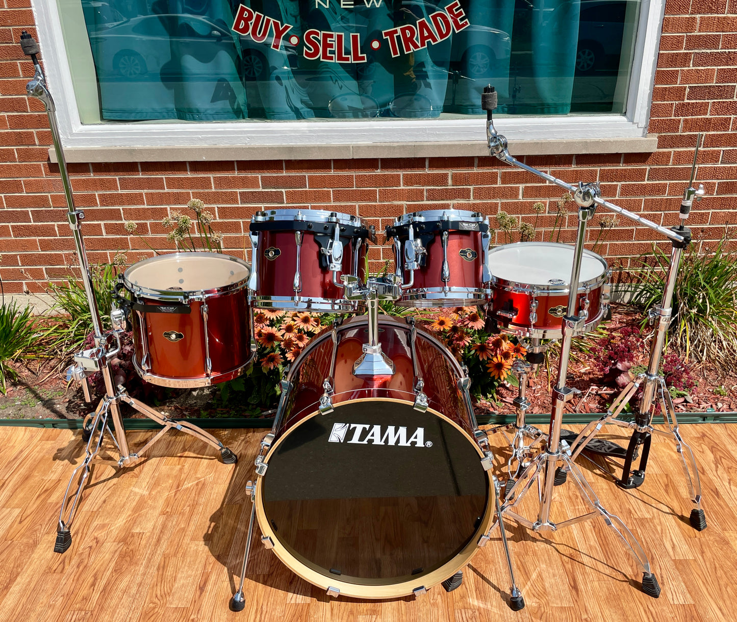 2007 Tama Superstar Drum Set Copper Mist Metallic 22/10/12/14/5.5x14 w/ Hardware