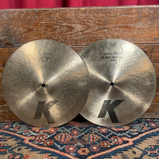 13" Zildjian K Custom Dark Hi-Hat Cymbal Pair 730g/1040g K0940 *Video Demo*