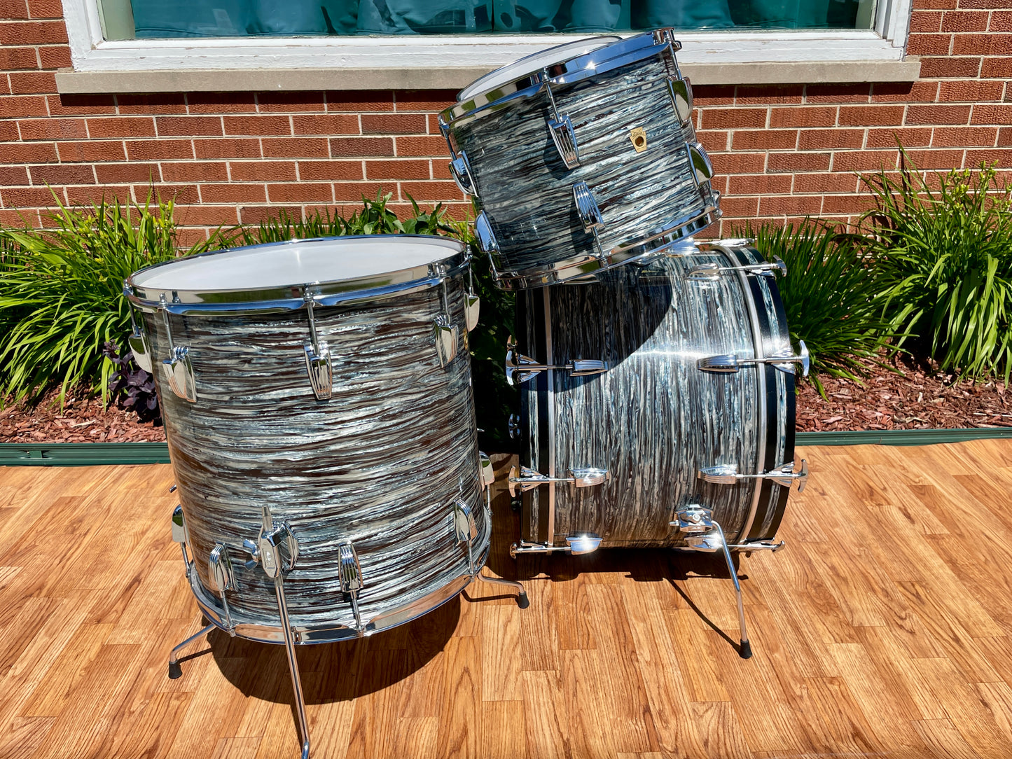 1960s Ludwig Hollywood Outfit Drum Set Oyster Blue Pearl Collectors Grade!