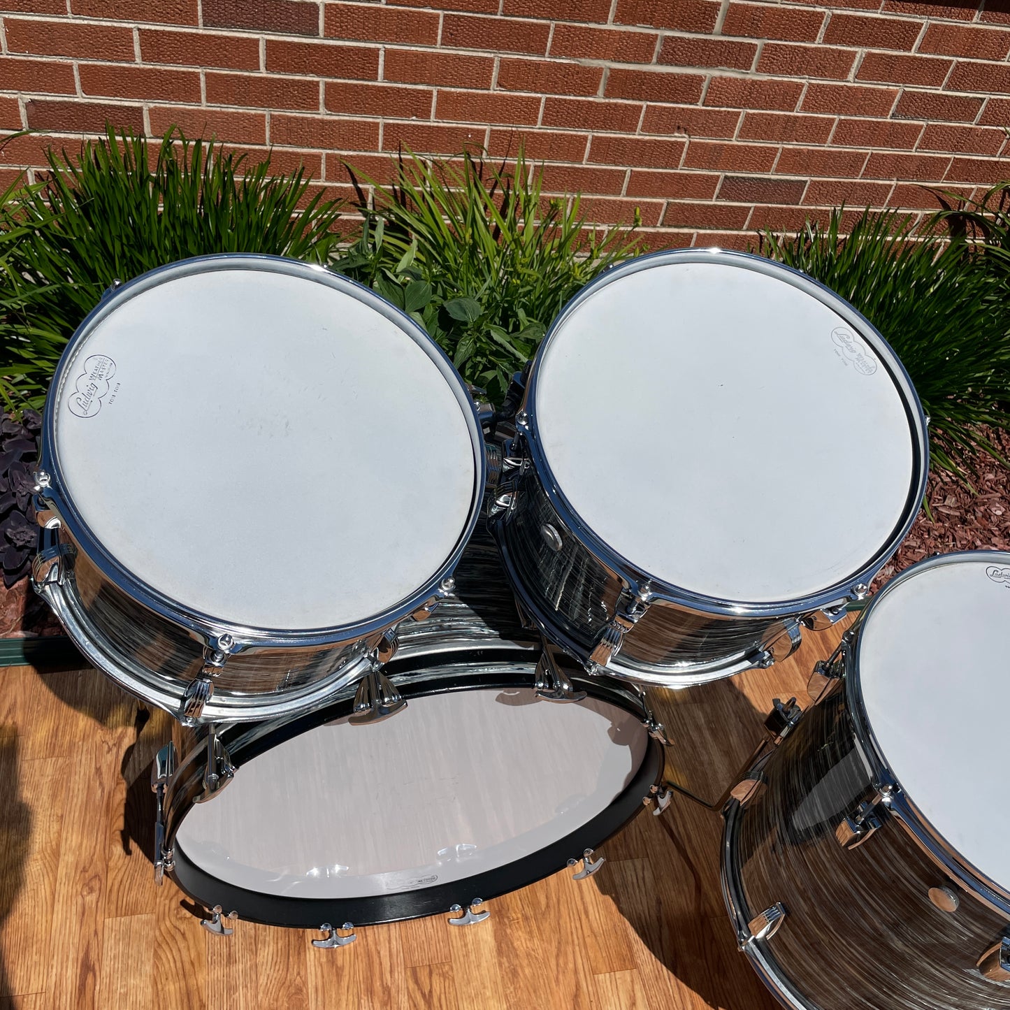 1960s Ludwig Hollywood Outfit Drum Set Oyster Blue Pearl Collectors Grade!
