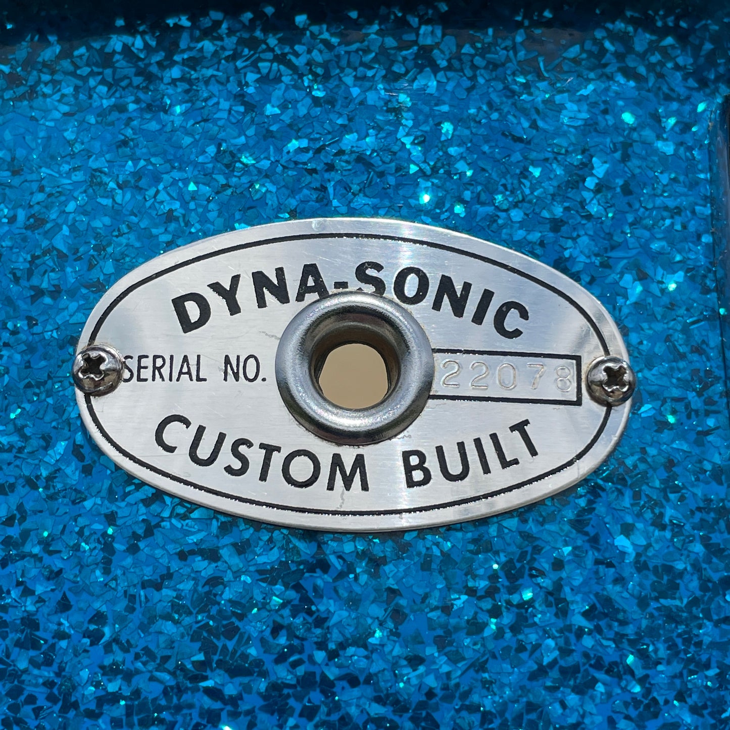 1960s Rogers Wood Dyna-Sonic 5x14 Snare Drum No. 32 Blue Sparkle Dynasonic
