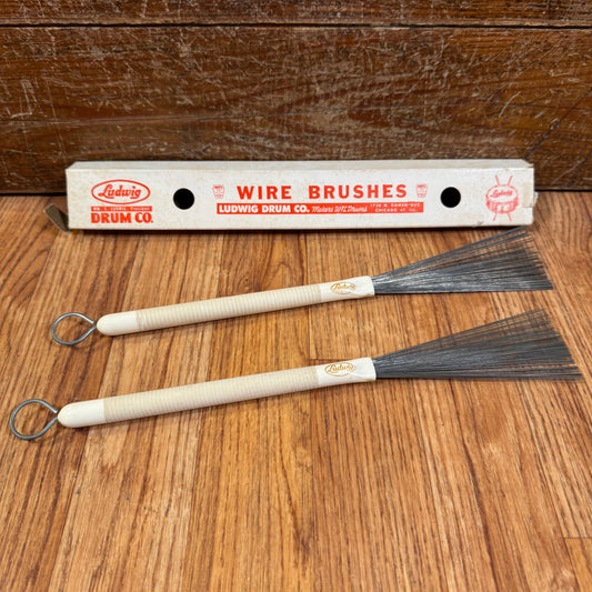 1960s Ludwig No. 195 White Plastic Model Retractable Brushes