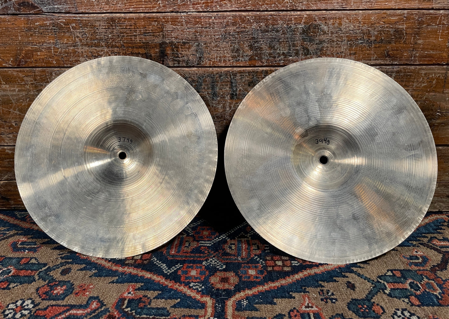 11" Zildjian A 1940s-50s Gene Krupa Trans Stamp Hi-Hat Cymbal Pair 374g/394g *Video Demo*