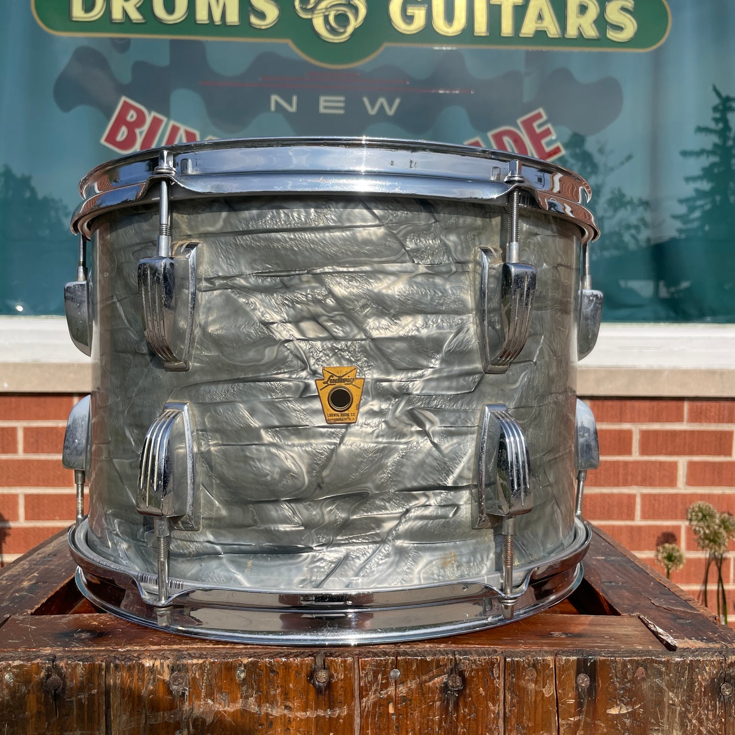 1960s Ludwig 9x13 Pre-Serial Super Classic Tom Drum Sky Blue Pearl