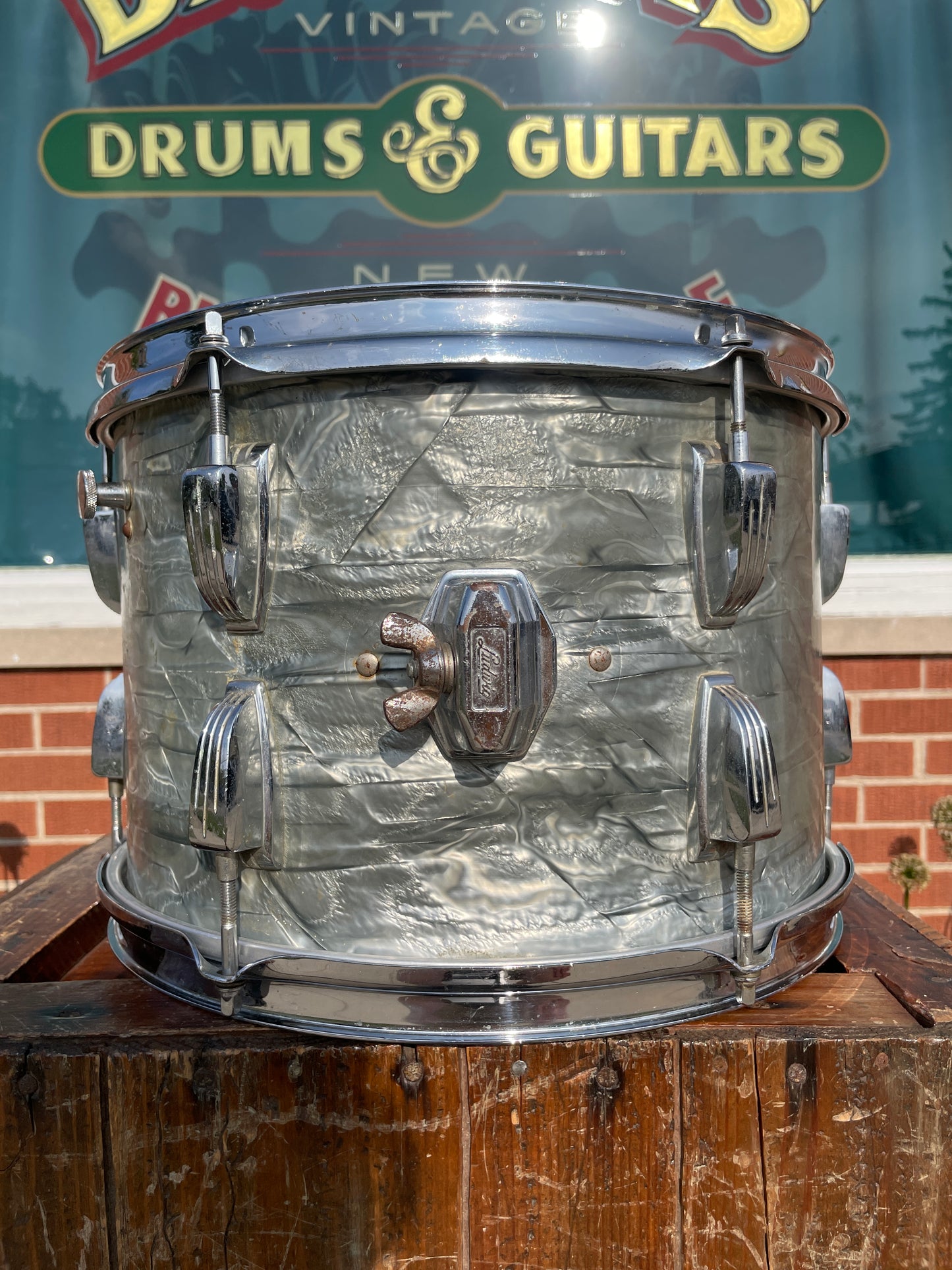 1960s Ludwig 9x13 Pre-Serial Super Classic Tom Drum Sky Blue Pearl