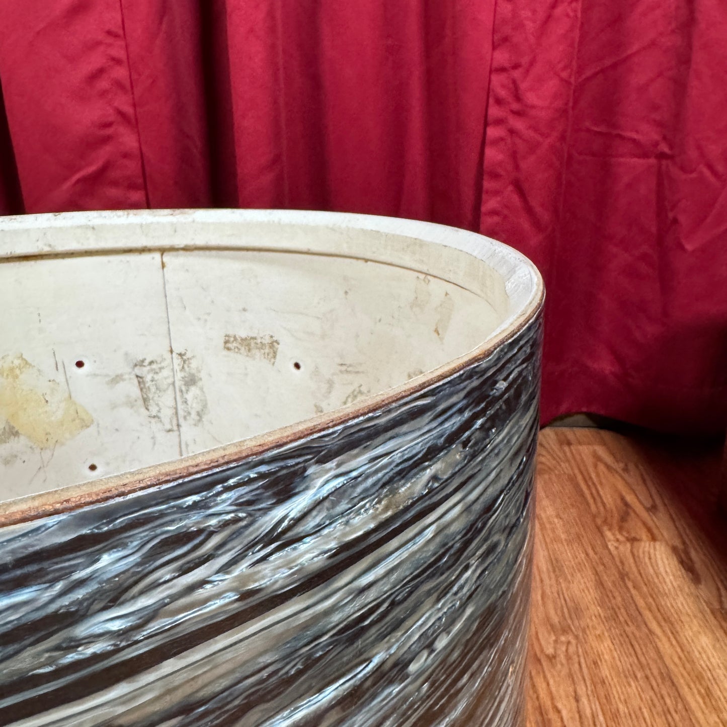 1960s Ludwig 14x20 Club Date Bass Drum Shell Oyster Blue Pearl