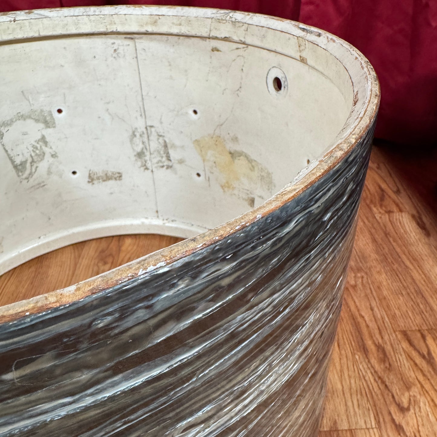1960s Ludwig 14x20 Club Date Bass Drum Shell Oyster Blue Pearl
