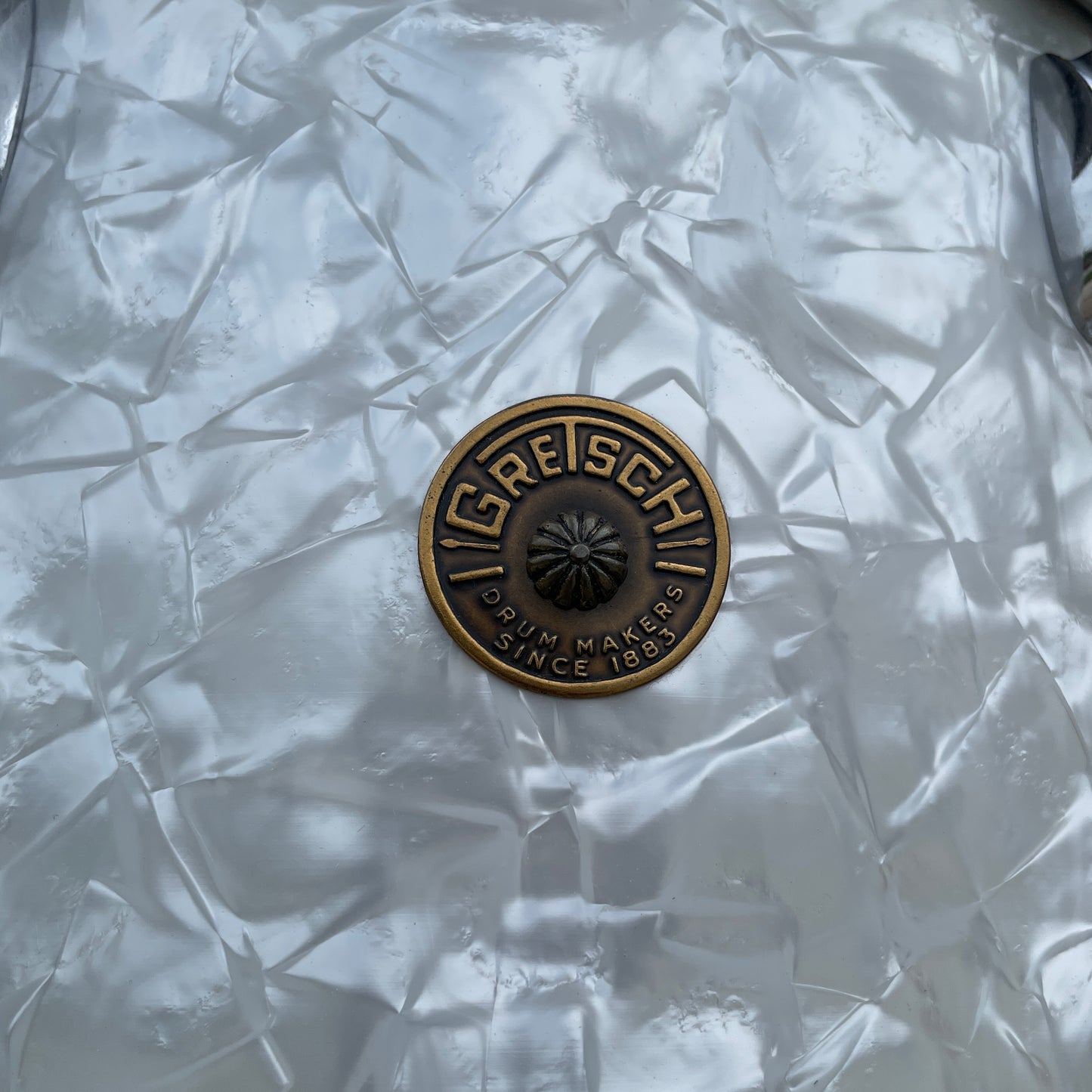 1960s Gretsch 9x13 Tom Single Drum Round Badge 6-Ply White Marine Pearl