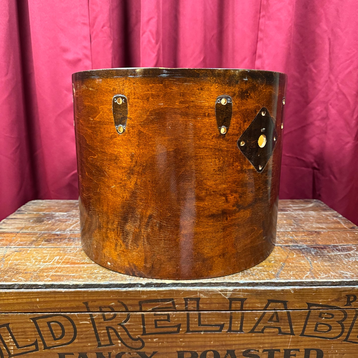 1970s Slingerland 12x15 Concert Tom Drum Shell Single Mahogany 3-Ply
