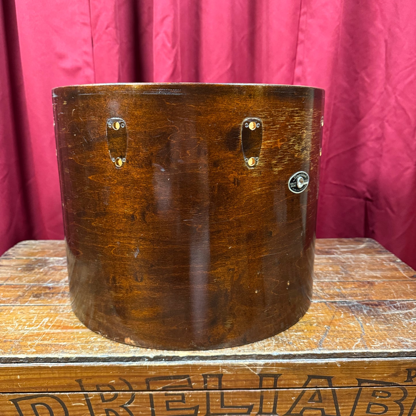 1970s Slingerland 12x15 Concert Tom Drum Shell Single Mahogany 3-Ply