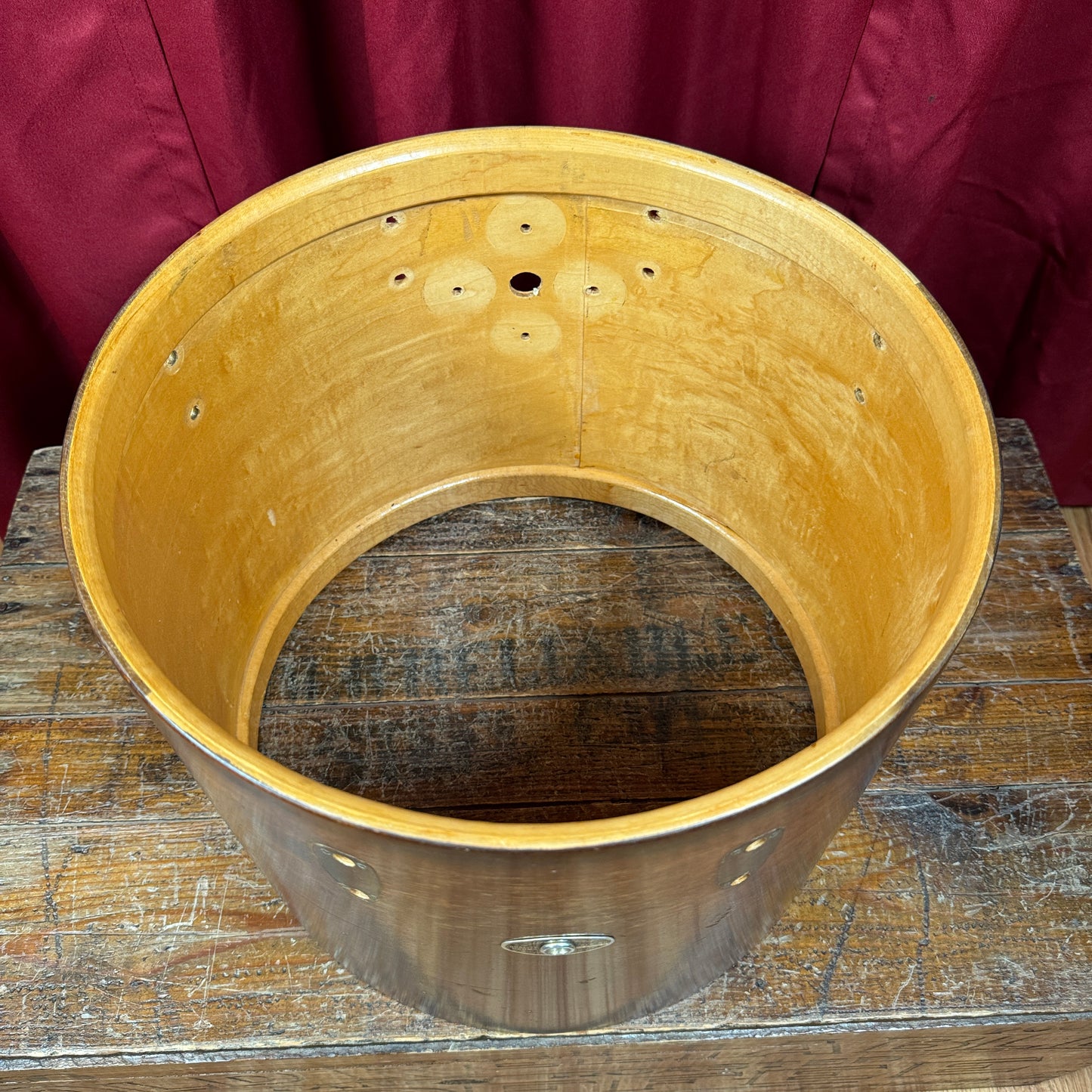 1970s Slingerland 12x15 Concert Tom Drum Shell Single Mahogany 3-Ply