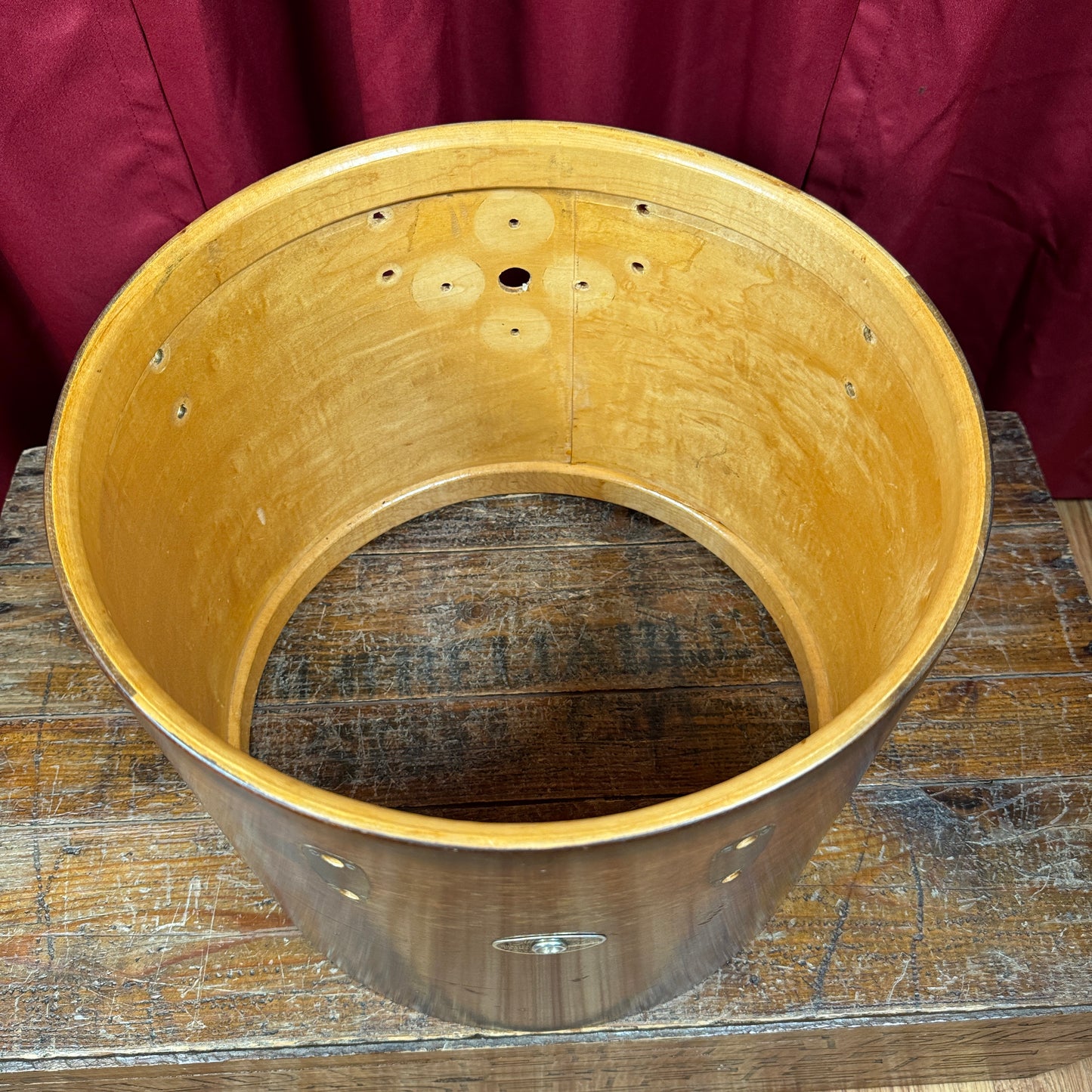 1970s Slingerland 12x15 Concert Tom Drum Shell Single Mahogany 3-Ply