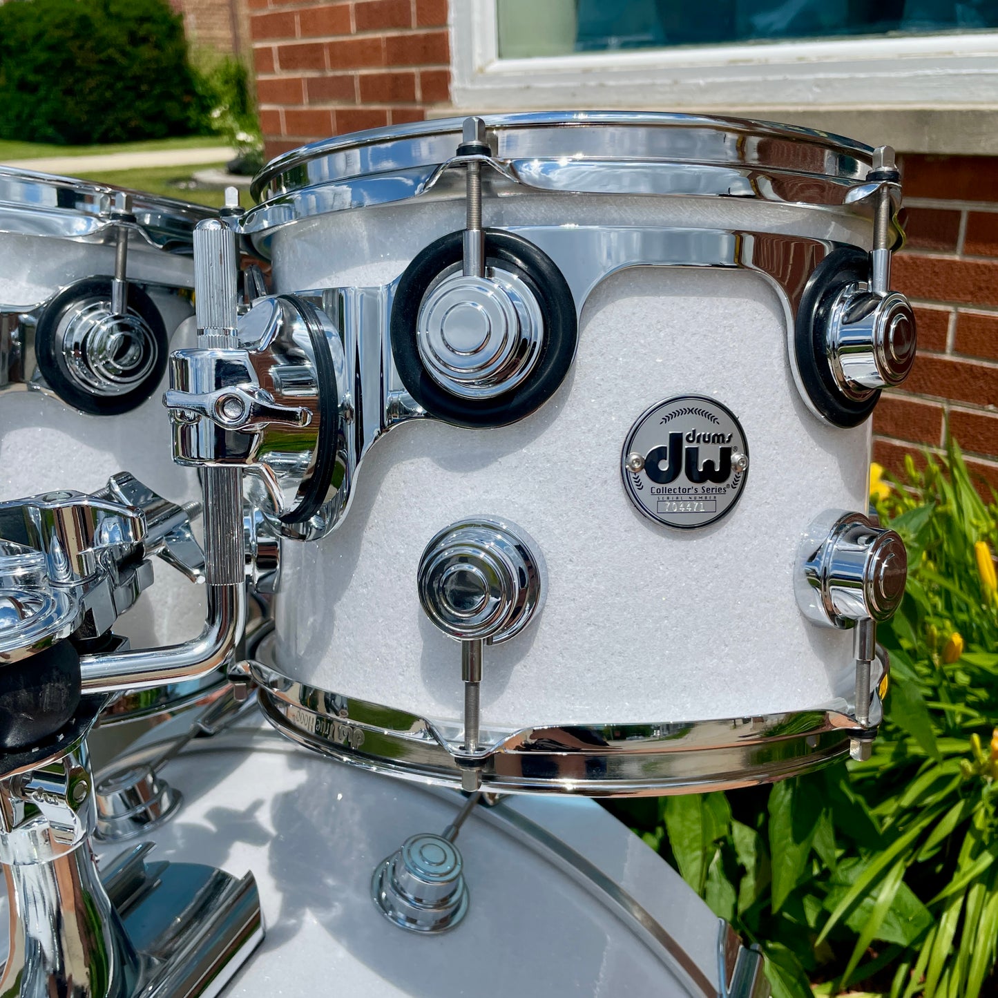 DW Collector's Series Pure Maple Standard 4pc Drum Set White Glass Glitter 22/10/12/16
