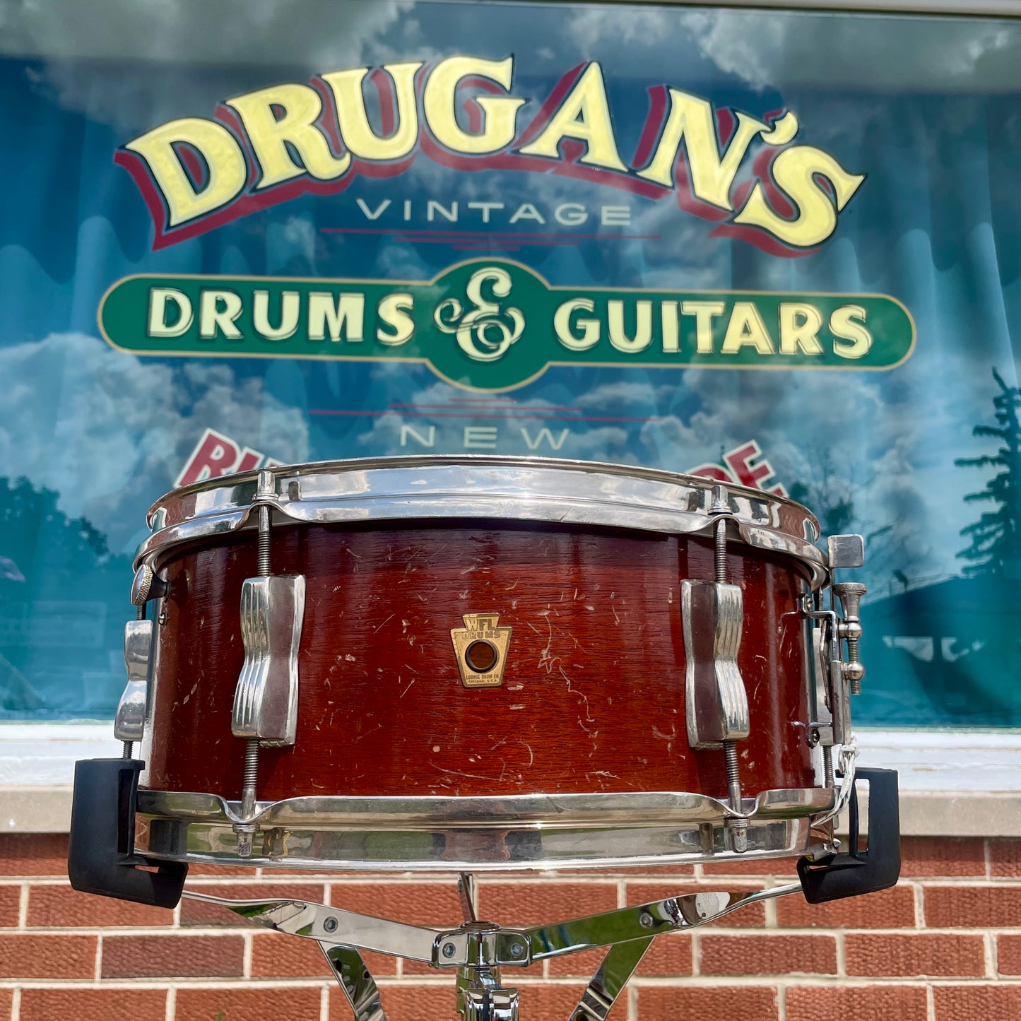 1957 WFL Ludwig 5.5x14 Model 491 Supreme Concert / Pioneer Snare Drum Mahogany