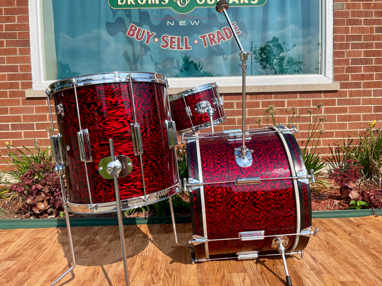 1960s Rogers Cleveland Tower Delta Drum Set Red Onyx 20/12/14